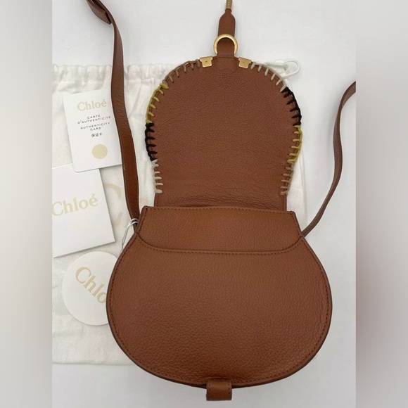 BRAND NEW CHLOE MARCIE CROSSBODY TAN LEATHER BAG PURSE - Picture 12 of 14